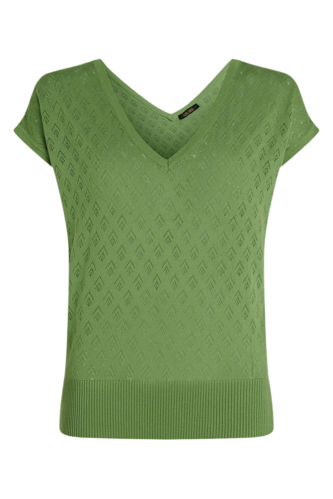 King Louie Double V Top Mateo Knit Jade Green #farve_jade-green