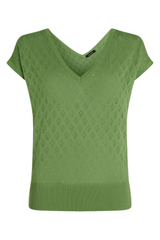 King Louie Double V Top Mateo Knit Jade Green #farve_jade-green