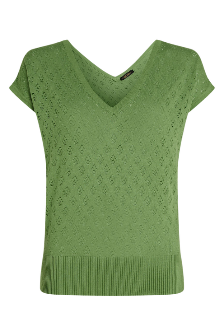 King Louie Double V Top Mateo Knit Jade Green #farve_jade-green