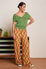 King Louie Double V Top Mateo Knit Jade Green #farve_jade-green