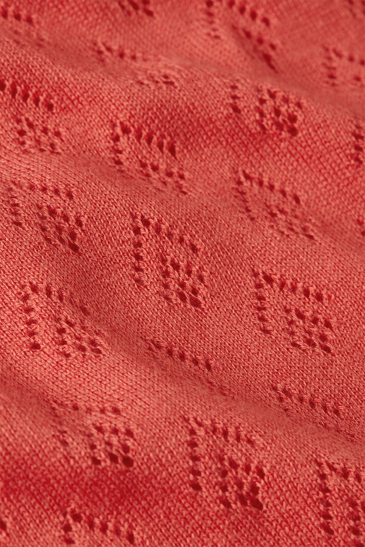 King Louie Double V Top Mateo Knit Tweed Orange #farve_tweed-orange