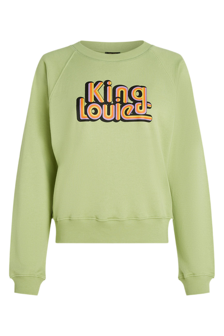 King Louie Febe Sweater Peachy #farve_margarite-green