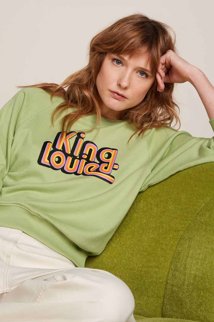King Louie Febe Sweater Peachy #farve_margarite-green