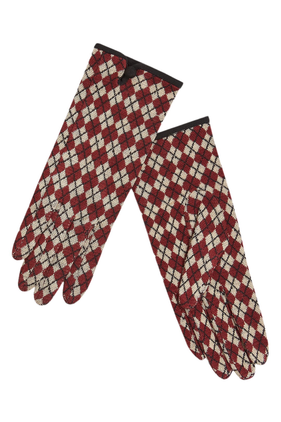 King Louie Gloves Argyle #farve_cabernet-red