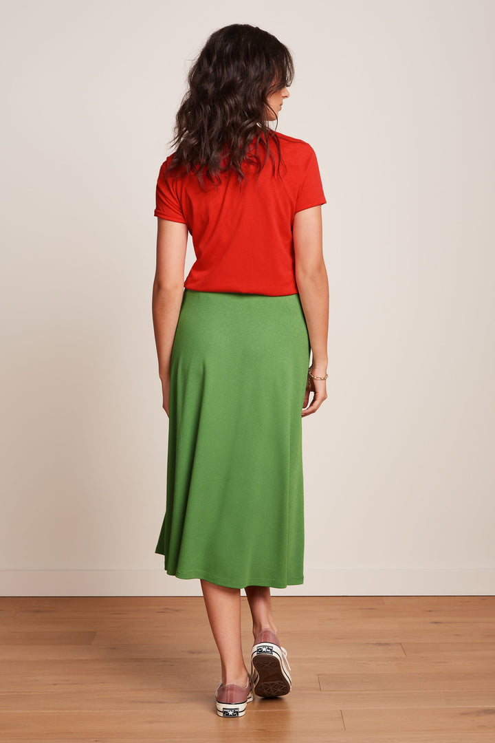 King Louie Juno Midi Skirt Milano Crepe #farve_jade-green