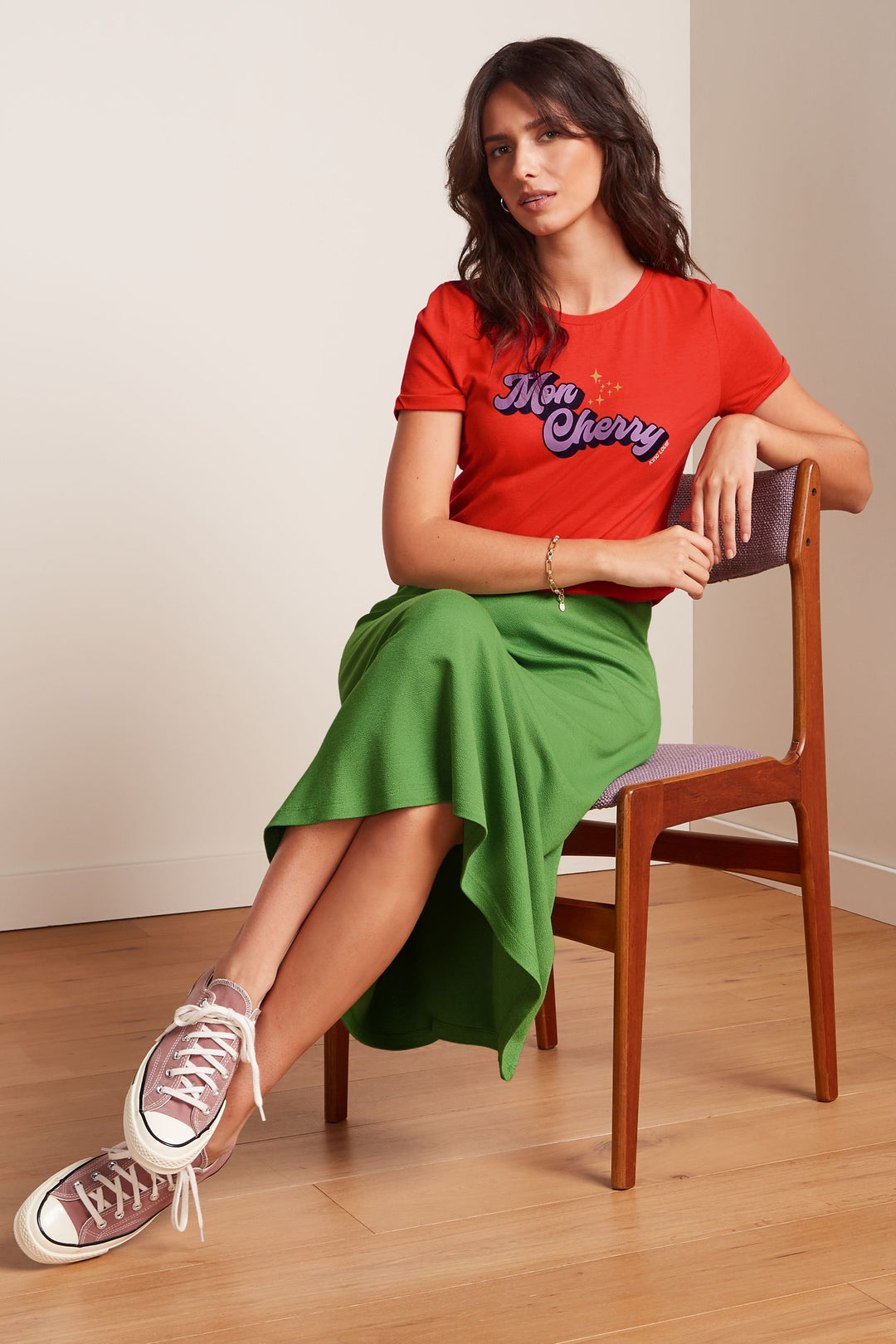 King Louie Juno Midi Skirt Milano Crepe #farve_jade-green
