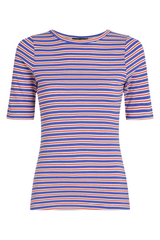 King Louie Lili Tee Surf Stripe Baja Blue #farve_baja-blue