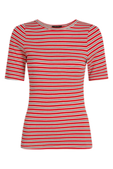 King Louie Lili Tee Surf Stripe Fire Red #farve_fire-red