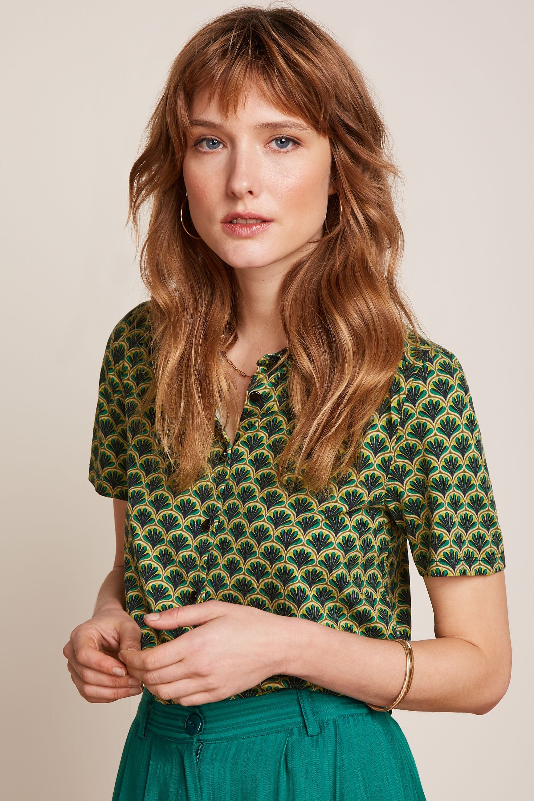 King Louie Maisie Blouse Touche #farve_beacon-blue