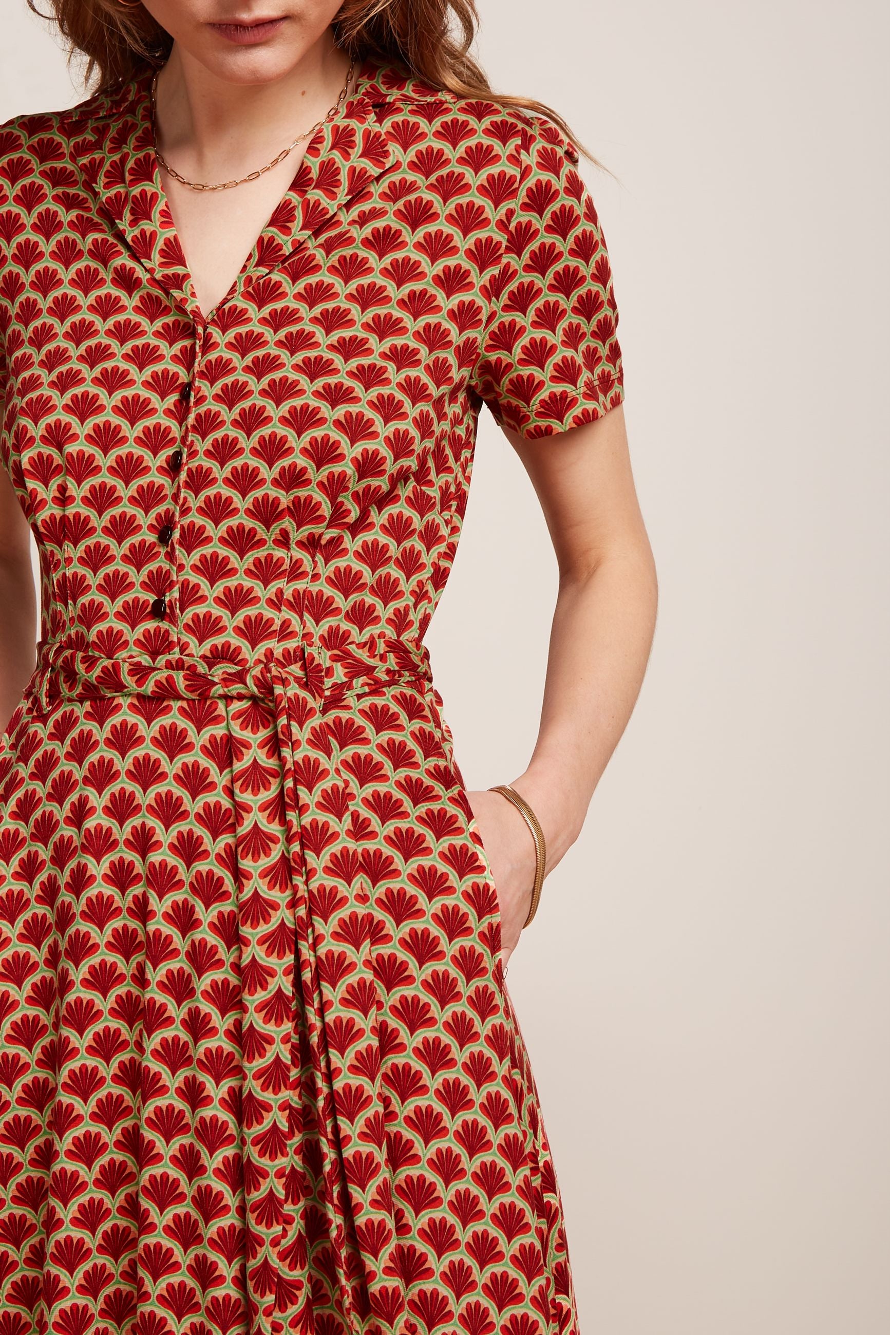 King Louie Sheeva Dress Touche #farve_true-red