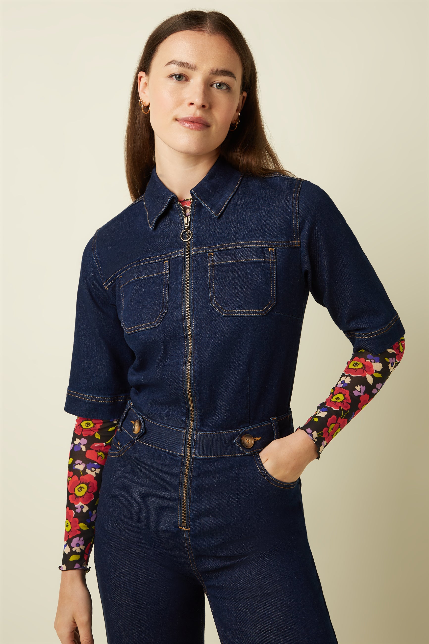 King Louie Zip Jumpsuit Onyx Denim
