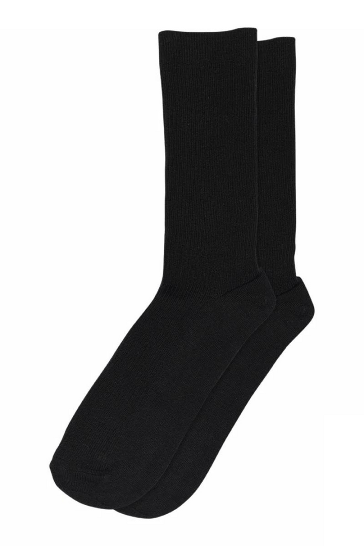 Mp Denmark Fine Wool Rib Socks #farve_black