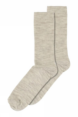 Mp Denmark Fine Wool Rib Socks #farve_light-brown-melange