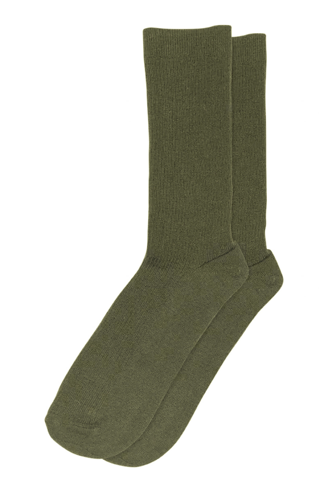 Mp Denmark Fine Wool Rib Socks #farve_olivine