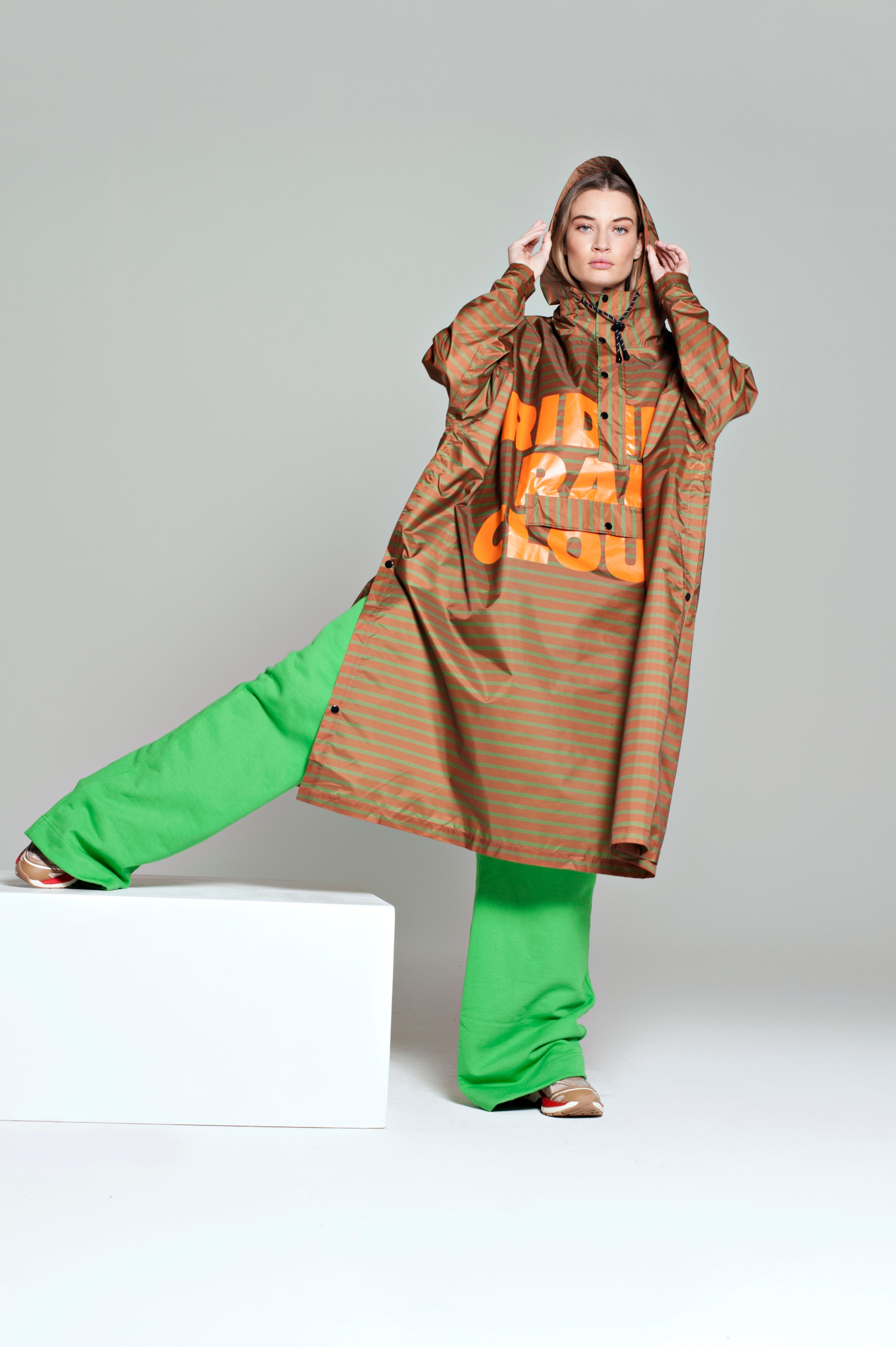 Rainkiss Rain Poncho - Breton Brown Green