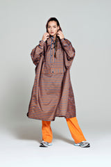 Rainkiss Rain Poncho - Breton Brown Blue