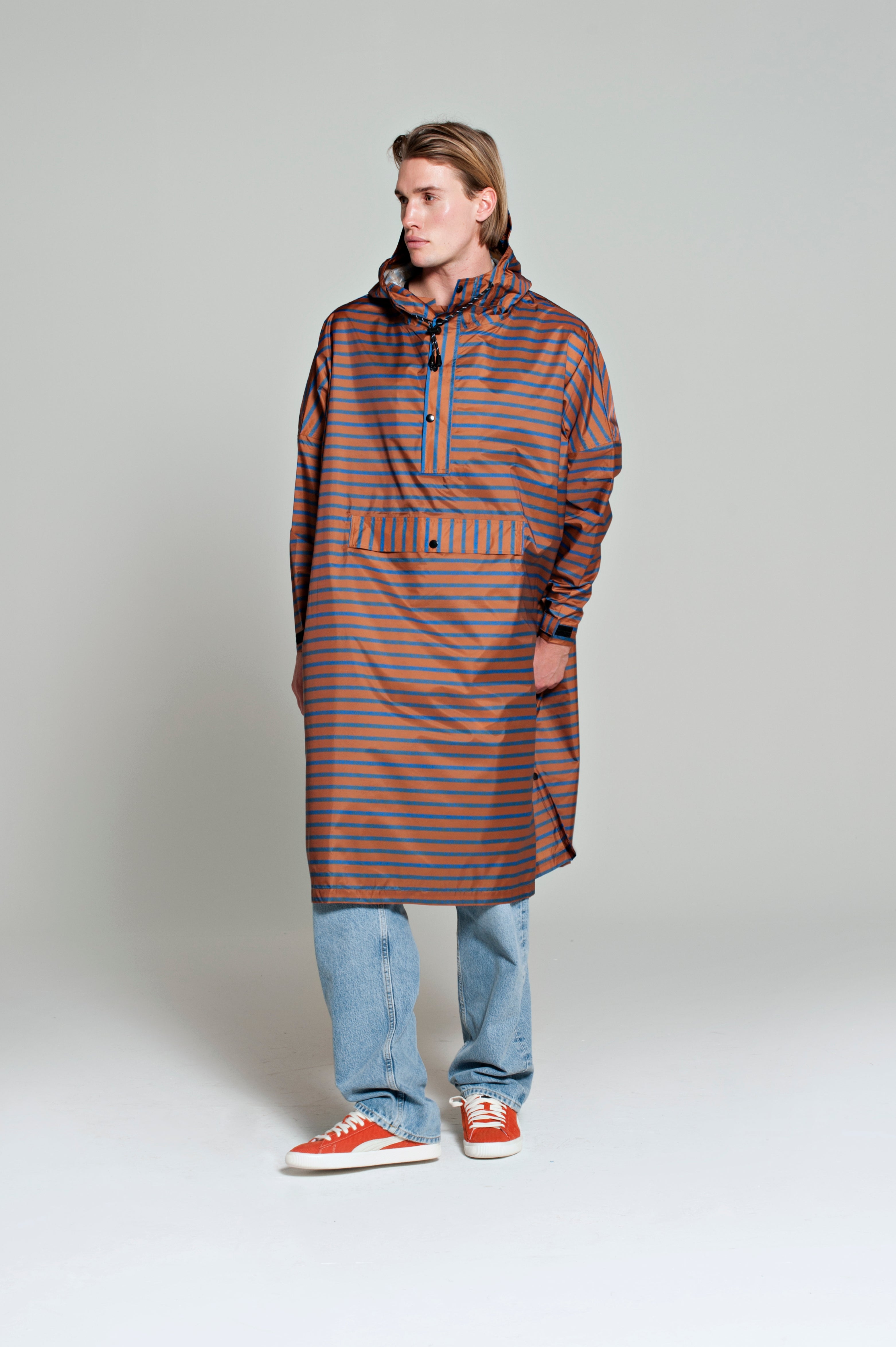 Rainkiss Rain Poncho - Breton Brown Blue