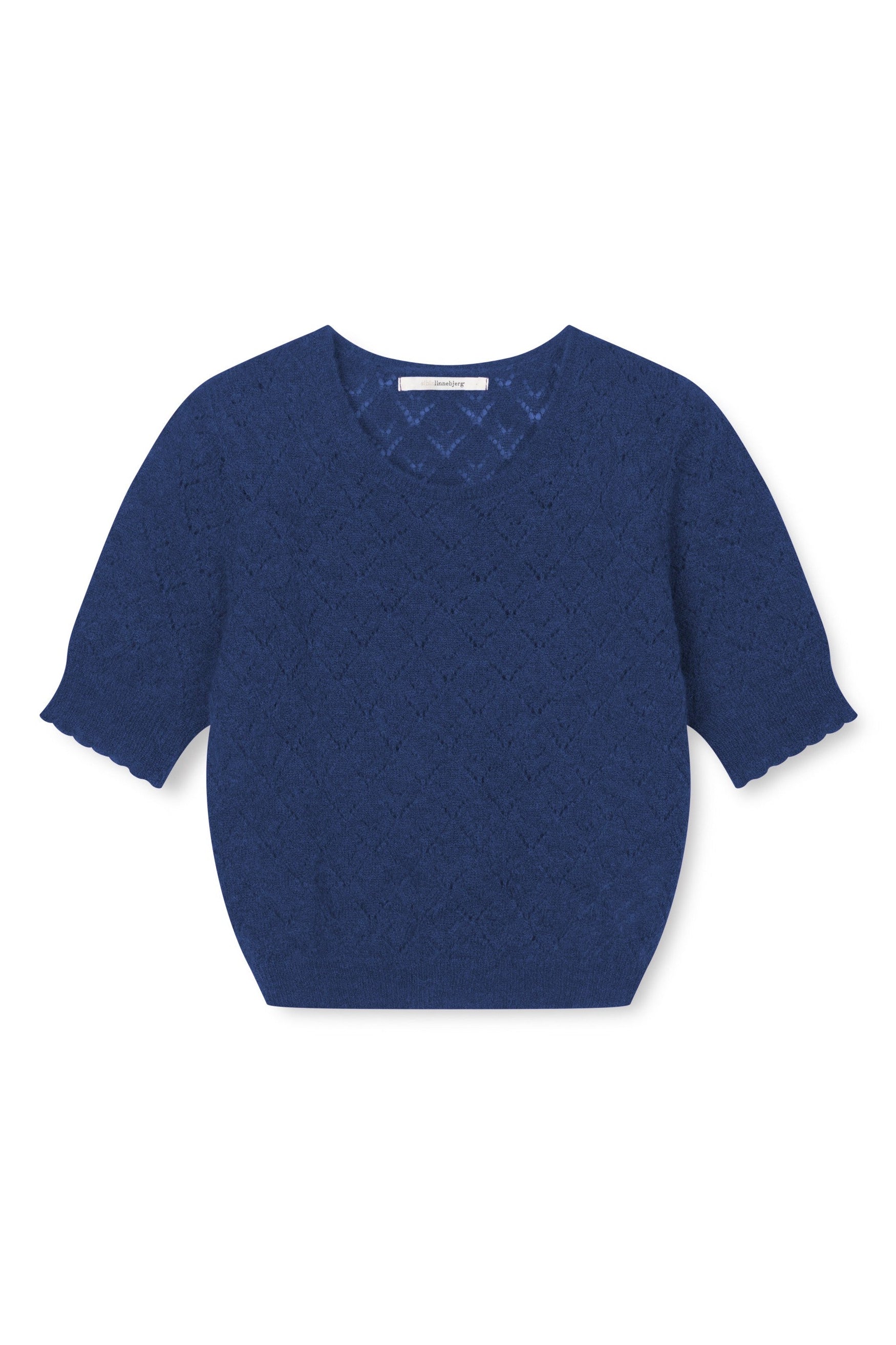 Sibin Linnebjerg Strikbluse Due Top French Blue Blå