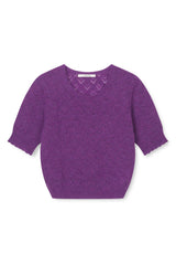 Sibin Linnebjerg Strikbluse Due Top Lilla