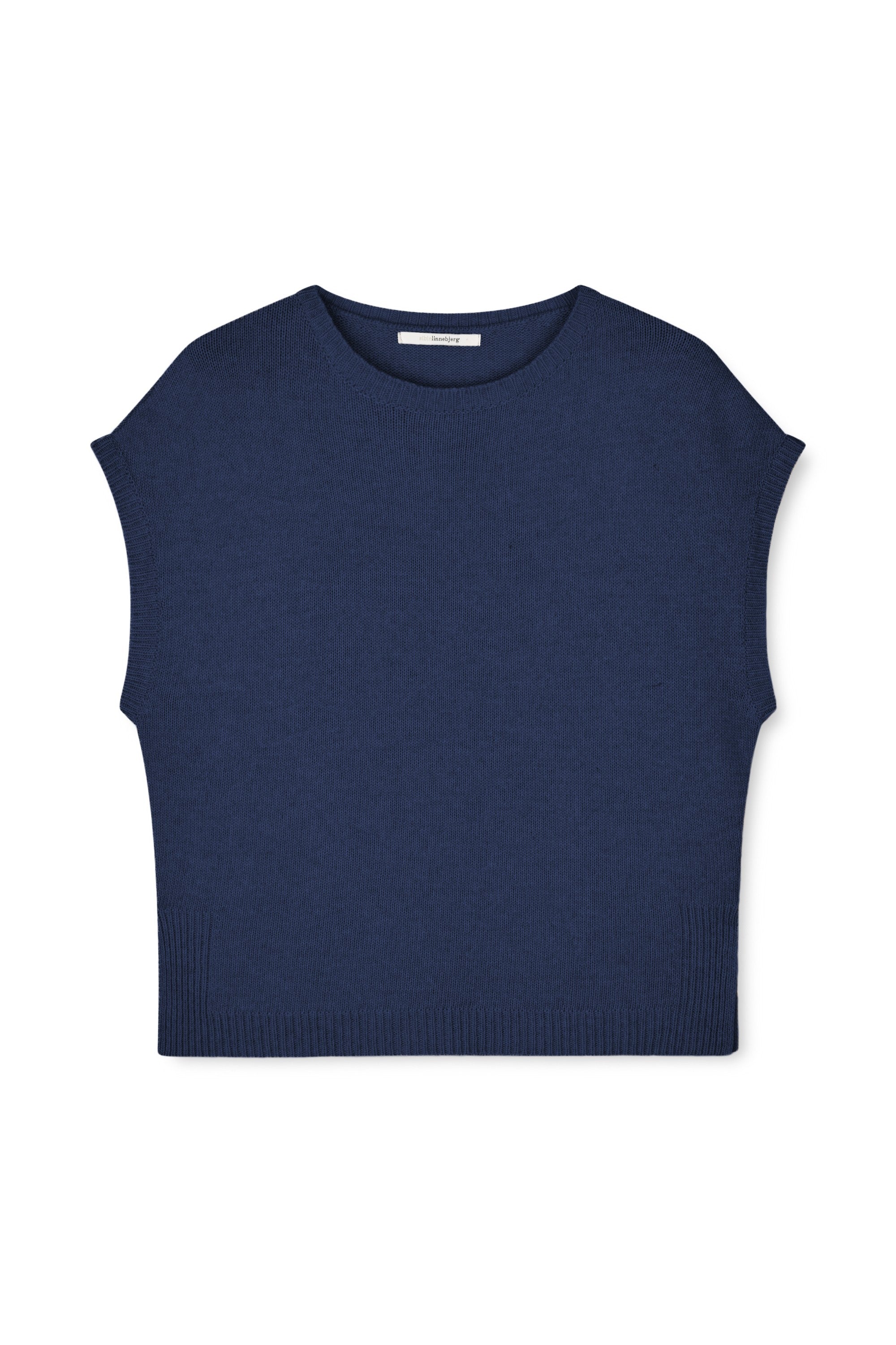 Sibin Linnebjerg Strikket Vest Blå Lucie Vest Dark Blue