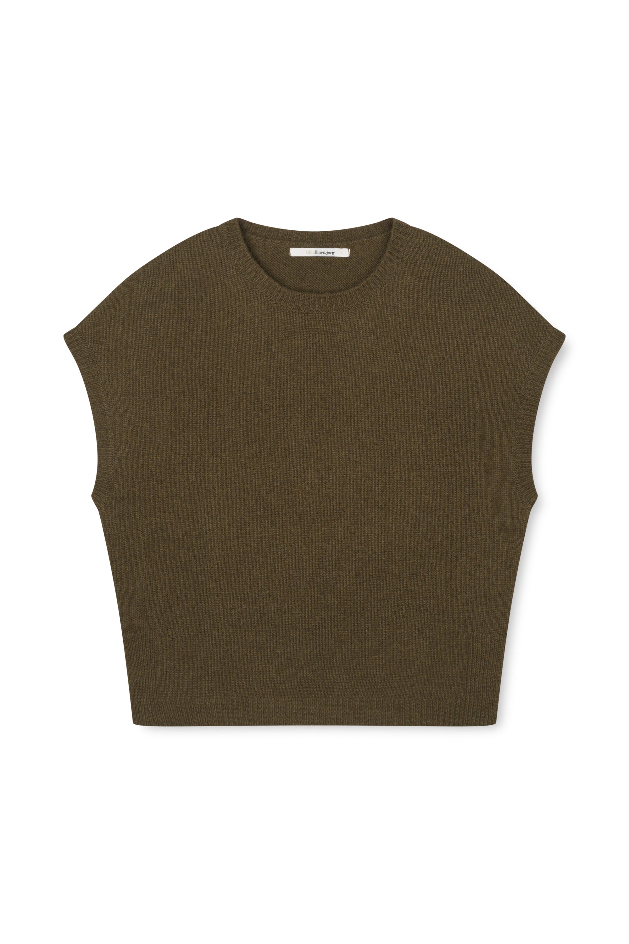 Sibin Linnebjerg Strikket Vest Lucie Vest Dark Olive