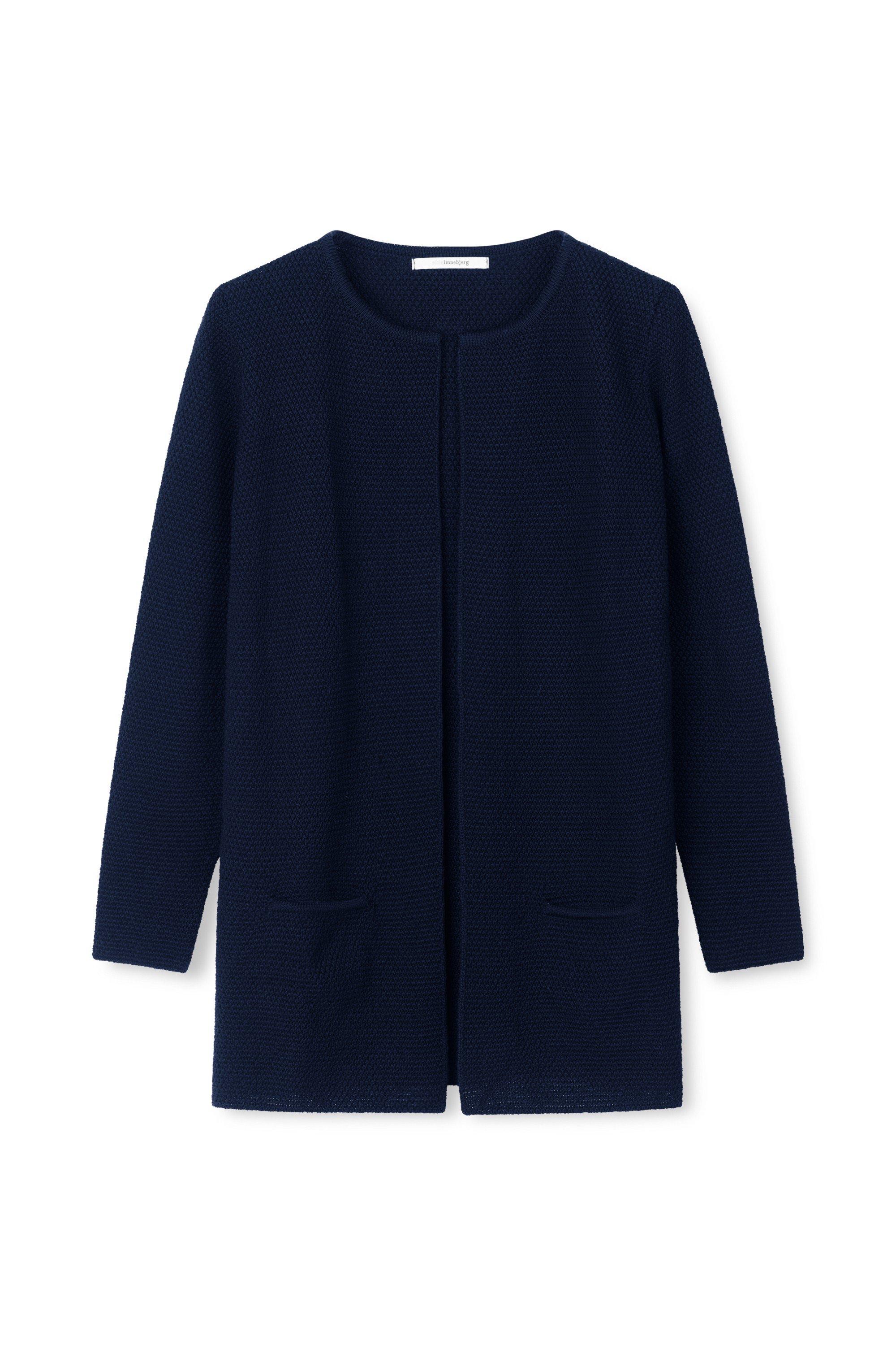 Sibin Linnebjerg Mary Short Cardigan Navy Mørkeblå #farve_navy