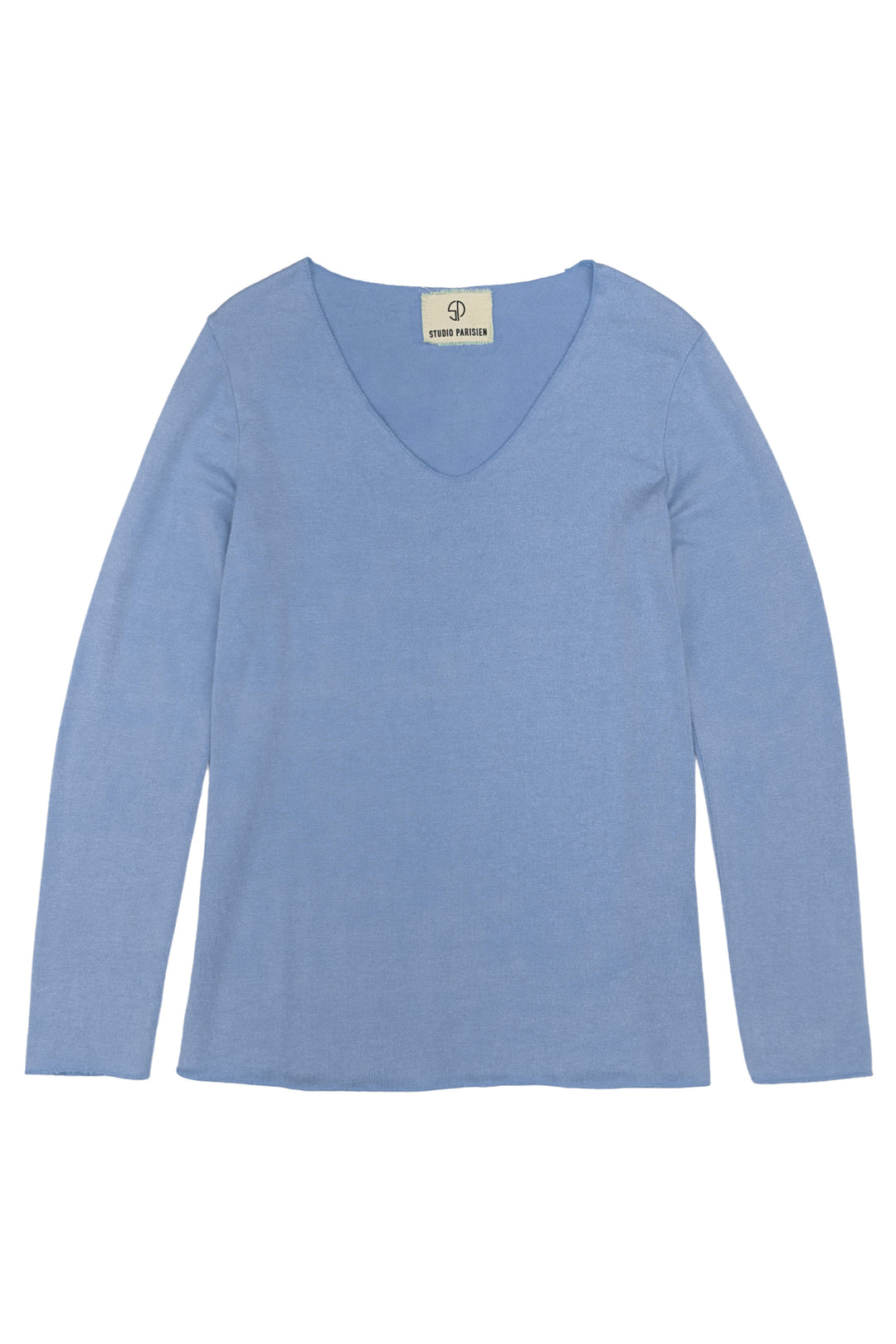 Sophies Langærmet V-hals Top #farve_jeans-blue