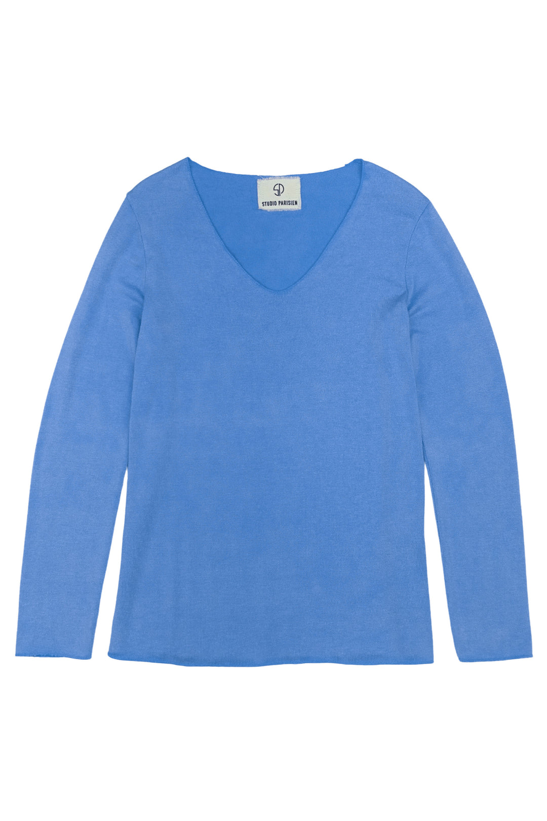 Sophies Langærmet V-hals Top #farve_royal-blue