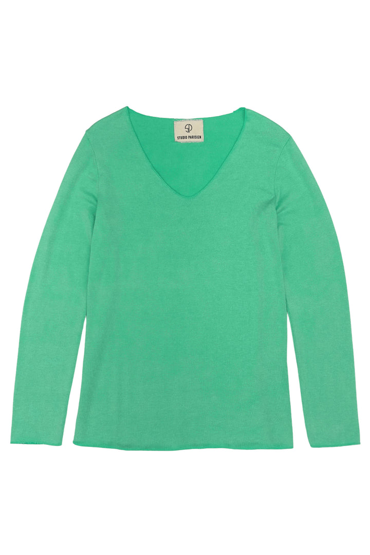 Sophies Langærmet V-hals Top #farve_summer-green