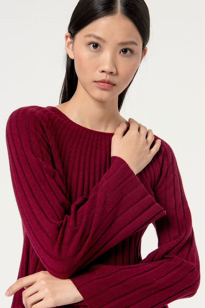 Surkana Neli Sweater Sleeve Evase #farve_bordeaux