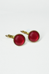 UrbanHippies Dots Øreringe Gold #farve_chili-red