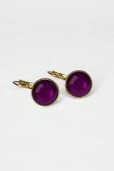 UrbanHippies Dots Øreringe Gold #farve_clover-violet