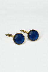 UrbanHippies Dots Øreringe Gold #farve_dazzling-blue