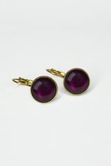 UrbanHippies Dots Øreringe Gold #farve_deep-violet