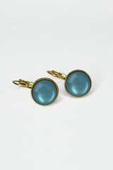 UrbanHippies Dots Øreringe Gold #farve_fjord-blue