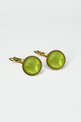 UrbanHippies Dots Øreringe Gold #farve_lime
