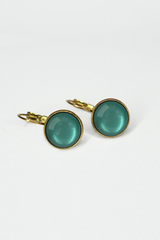 UrbanHippies Dots Øreringe Gold #farve_teal