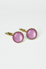 UrbanHippies Dots Øreringe Gold #farve_violet-tulle