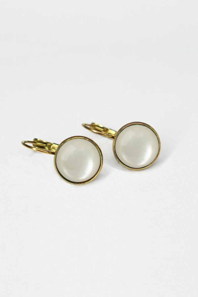 UrbanHippies Dots Øreringe Gold #farve_ivory