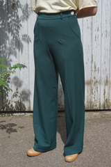 Weekend Doll High Waist Wide Leg Trousers #farve_bottle-green