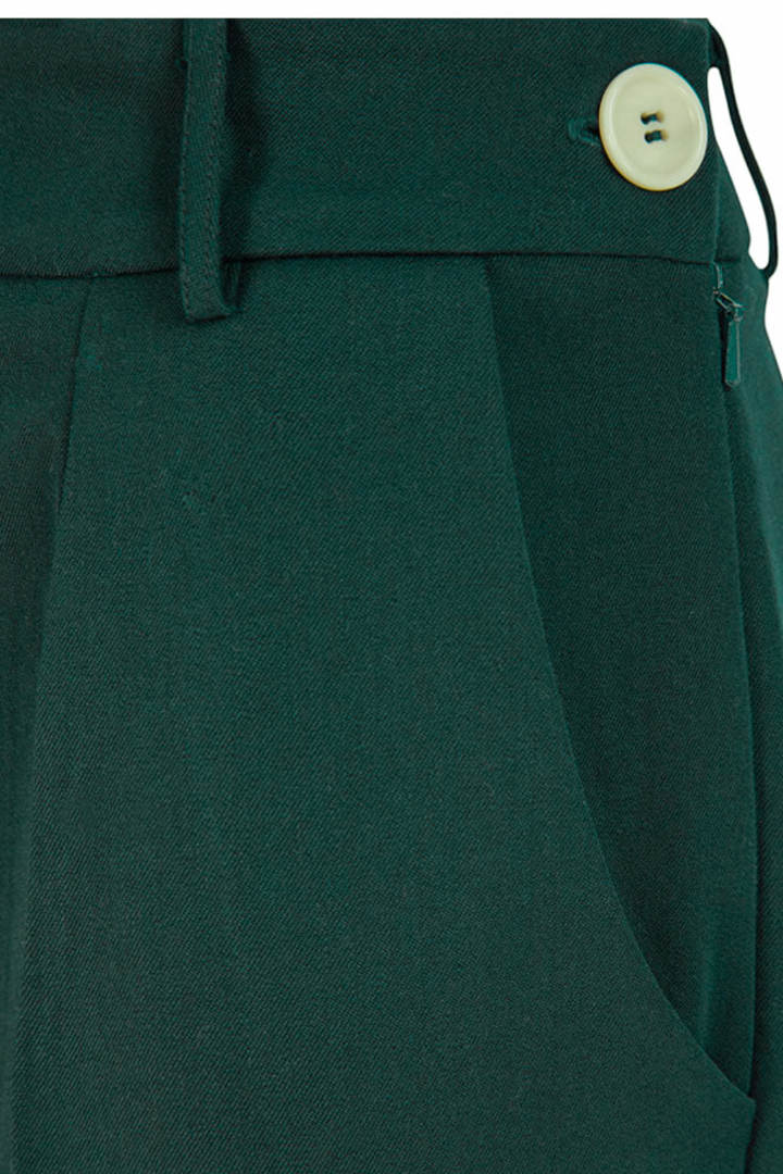 Weekend Doll High Waist Wide Leg Trousers #farve_bottle-green