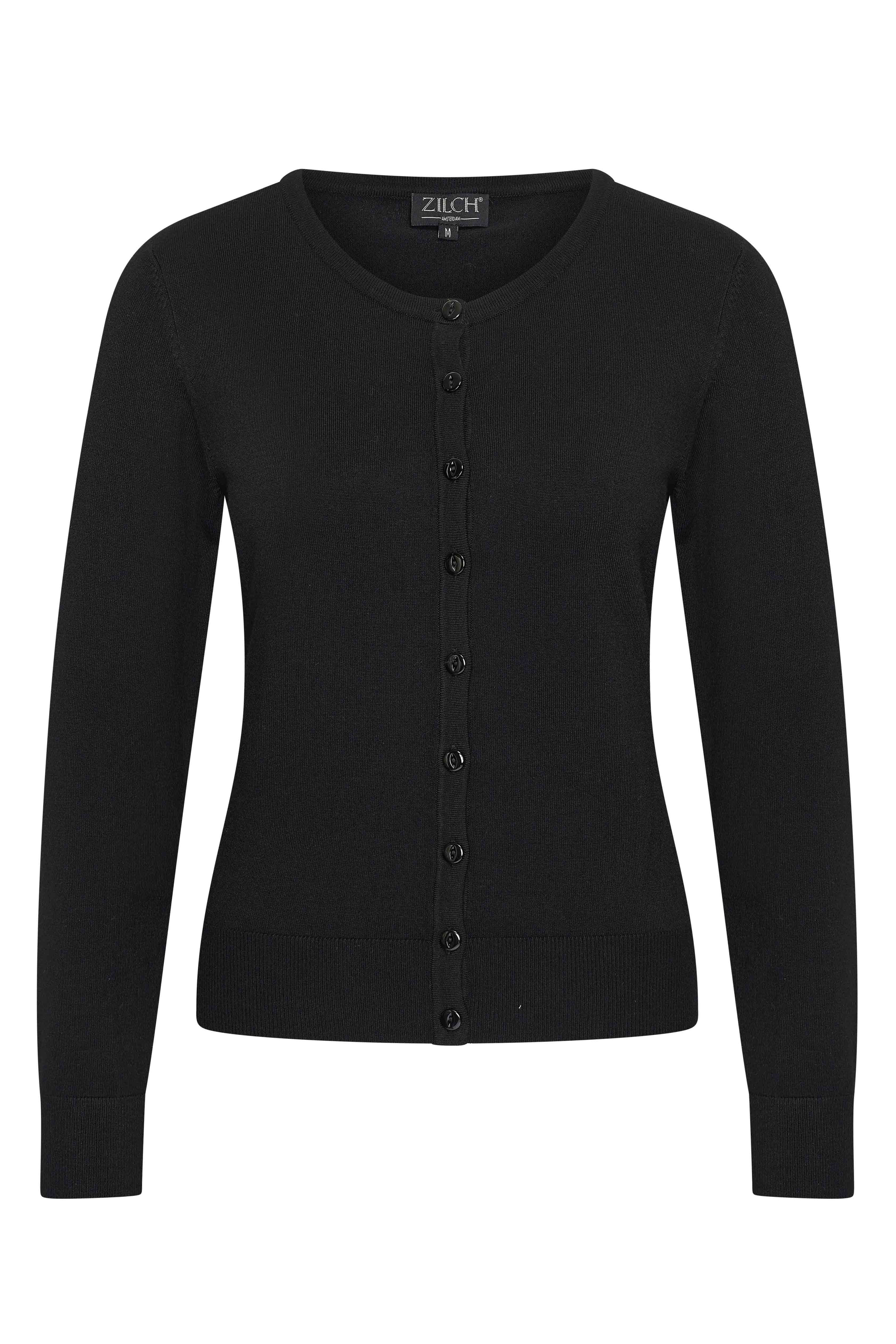 Zilch Bambus Cardigan Black #farve_black