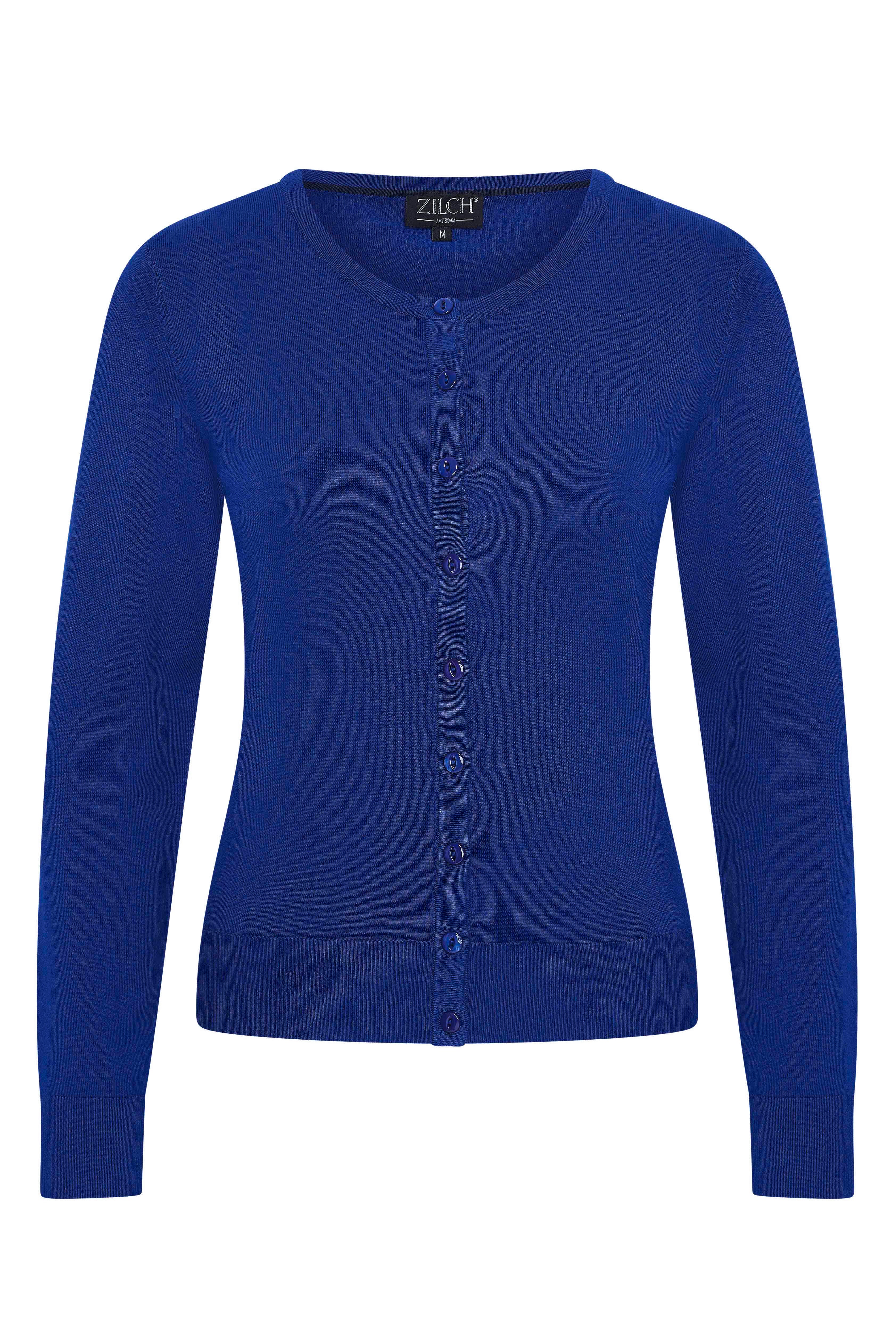 Zilch Bambus Cardigan Royal Blue #farve_royal-blue