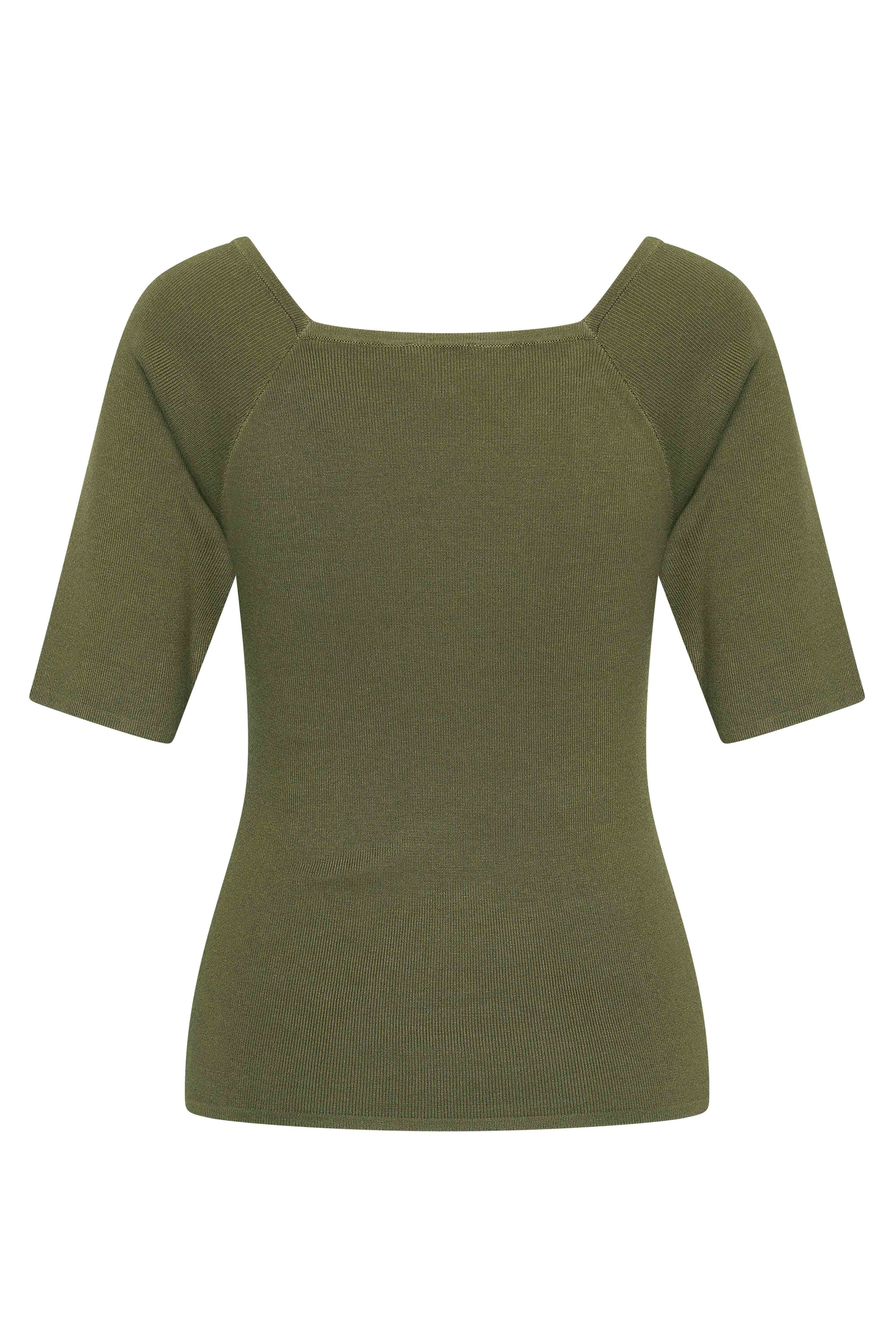 Zilch Bambus Top Trekvartærmer Army #farve_army