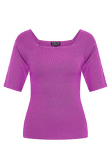 Zilch Bambus Top Trekvartærmer Berry #farve_berry