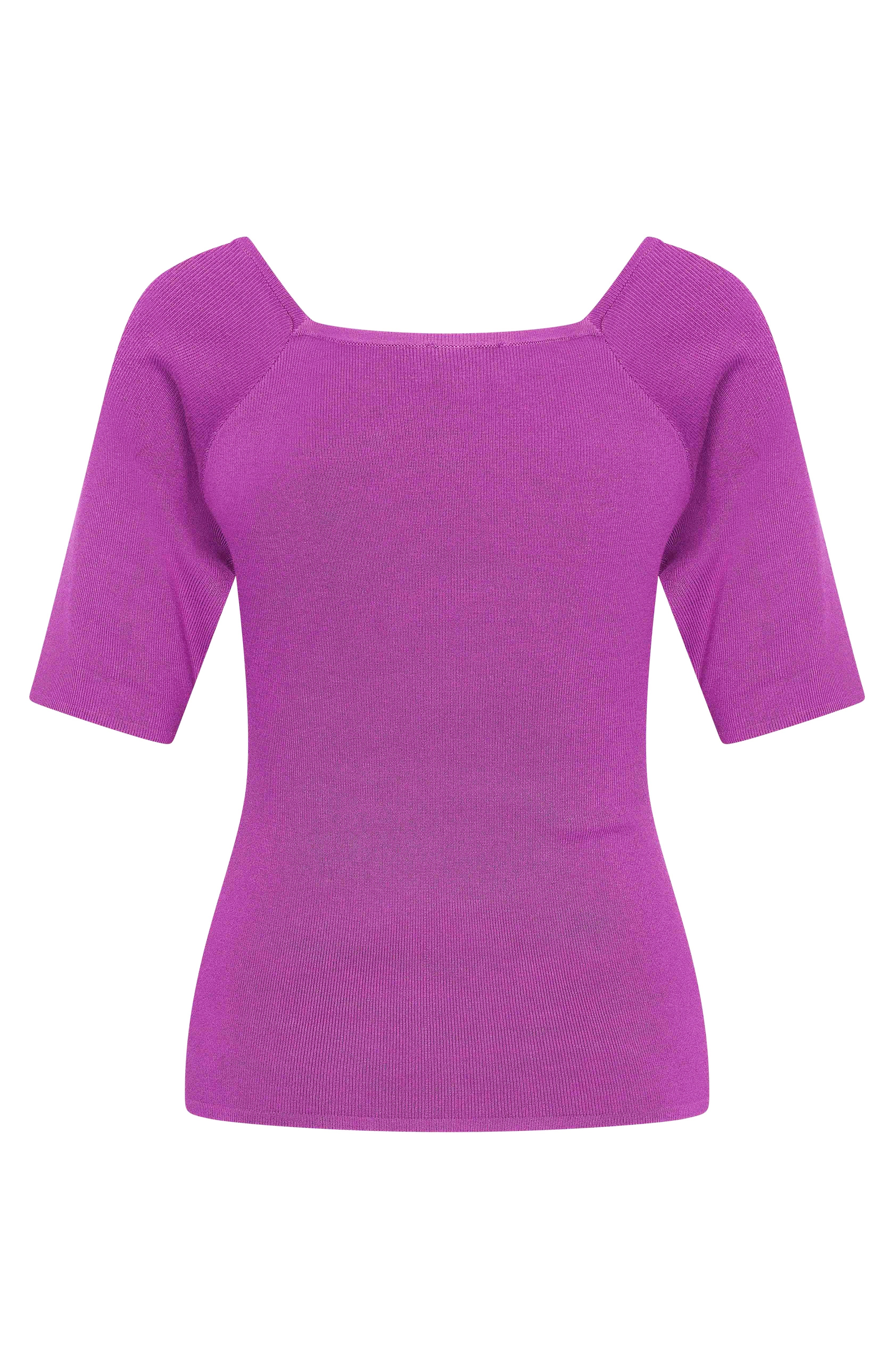 Zilch Bambus Top Trekvartærmer Berry #farve_berry