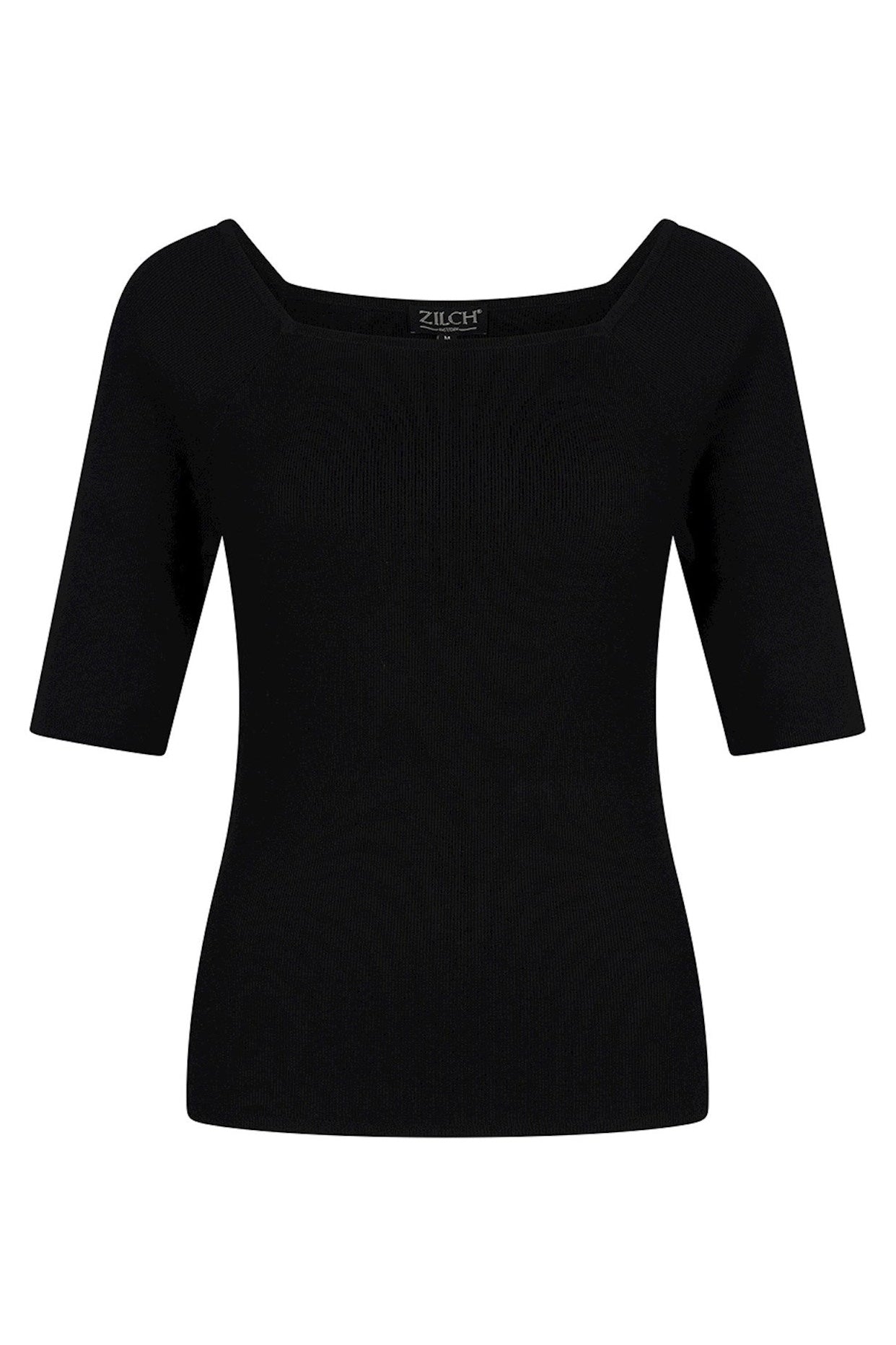 Zilch Bambus Top Trekvartærmer Black #farve_black