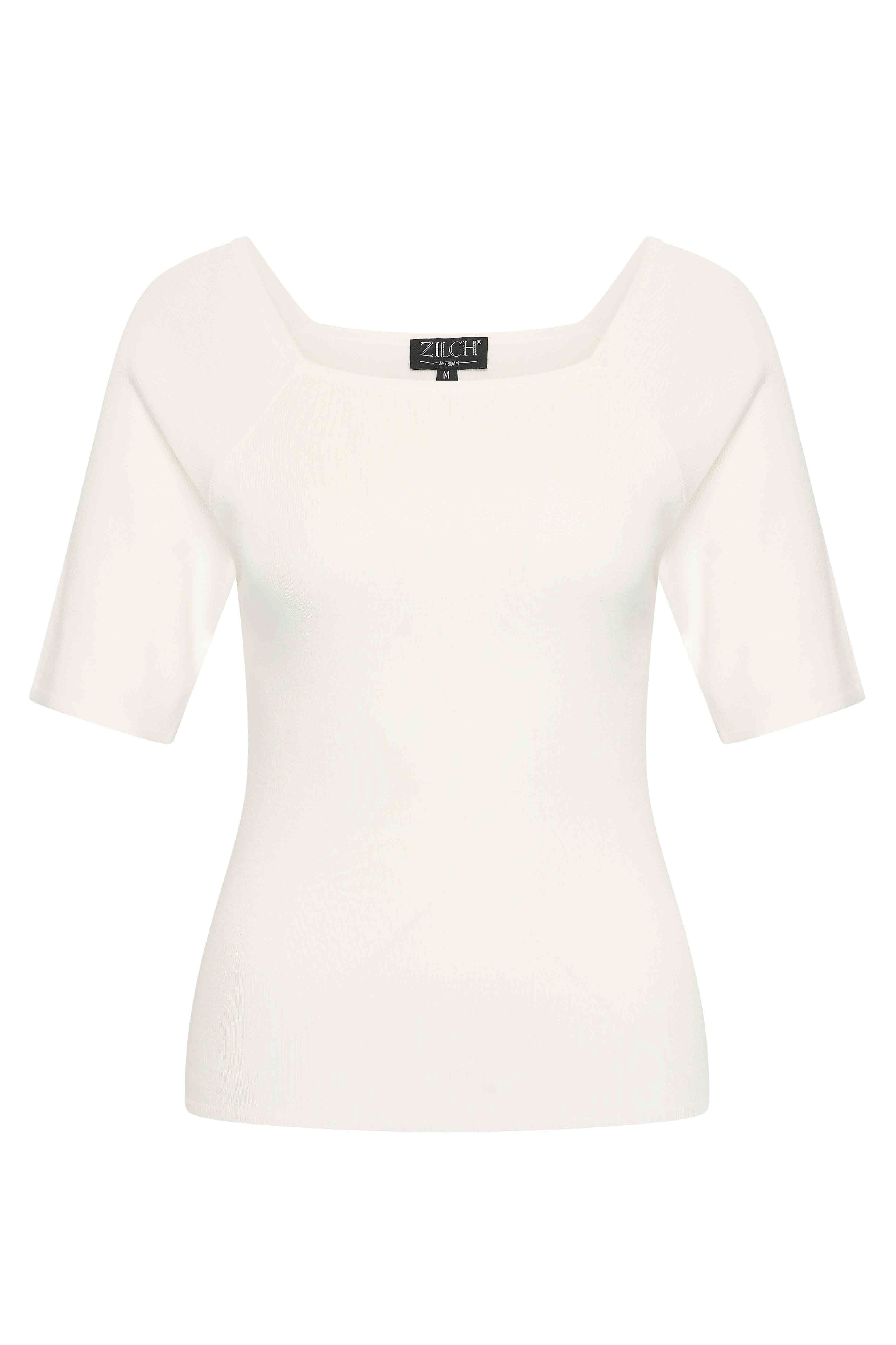 Zilch Bambus Top Trekvartærmer Off White #farve_off-white