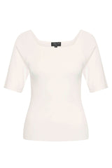 Zilch Bambus Top Trekvartærmer Off White #farve_off-white