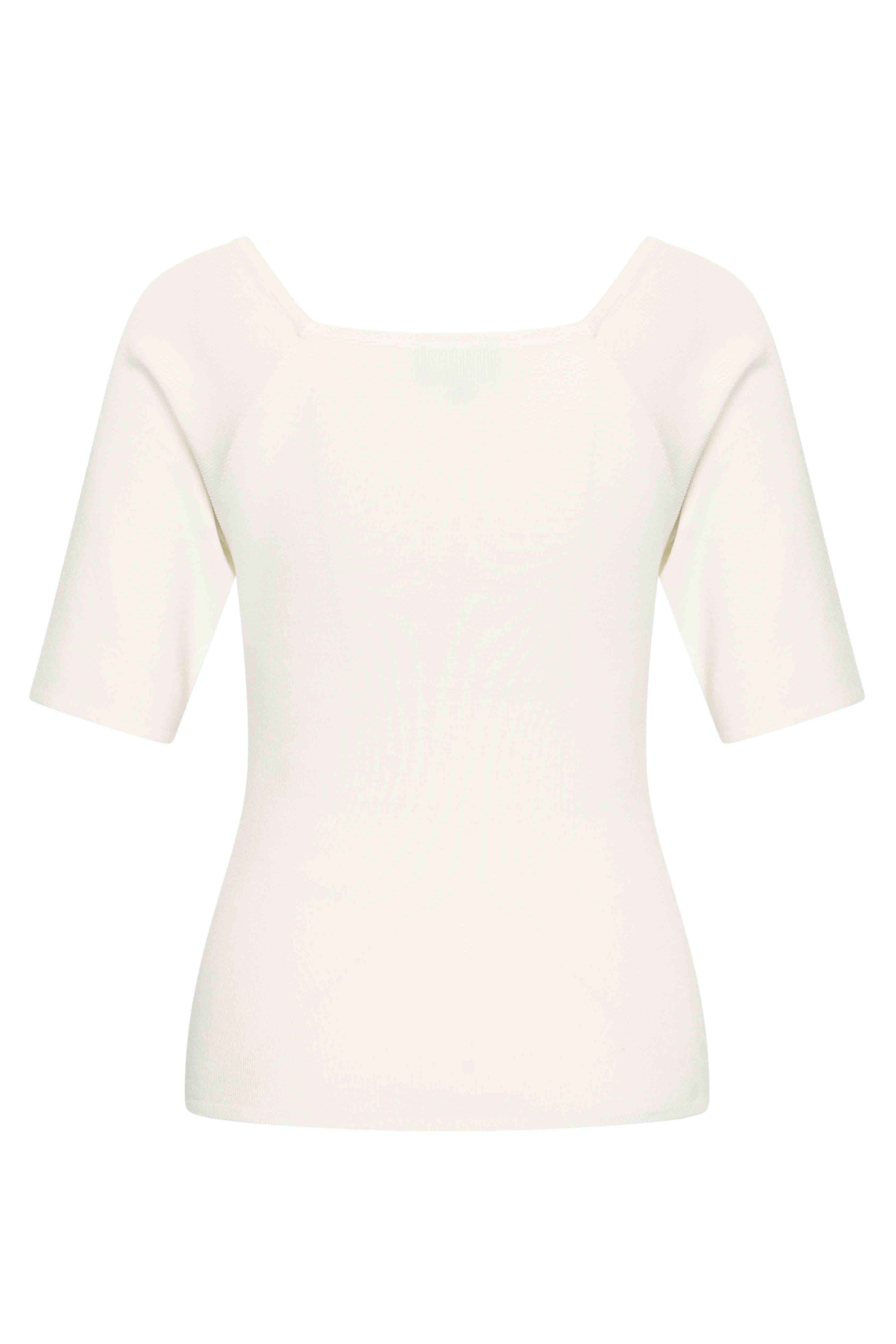 Zilch Bambus Top Trekvartærmer Off White #farve_off-white
